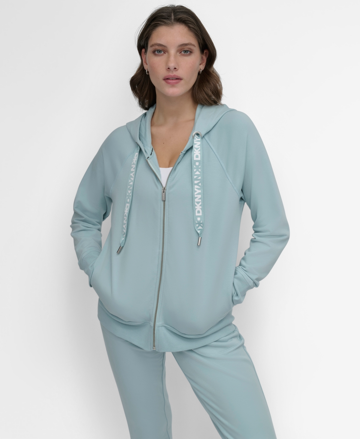 Sport Women's Two-Tone Zip-Front Long-Sleeve Hoodie - Mineral