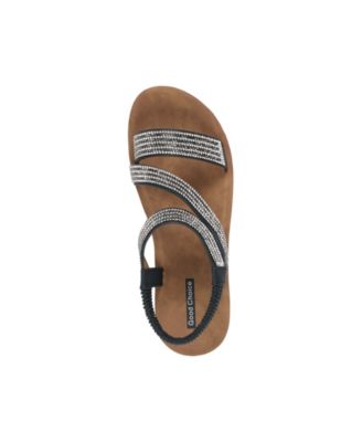 Women's Ruby Embellished Cross Strap Wedge Sandals