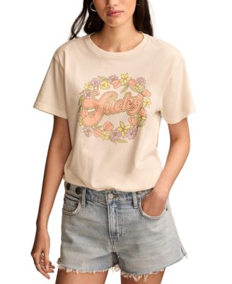 Lucky Brand - Women's Lucky Floral Boyfriend Cotton T-Shirt