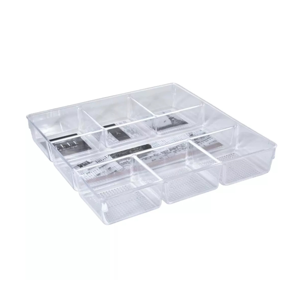 Acrylic Drawer Organizer, 6-Section, Clear Makeup Tray Organizer for Makeup and Other Beauty Essentials for Bathrooms, Countertops and Drawer