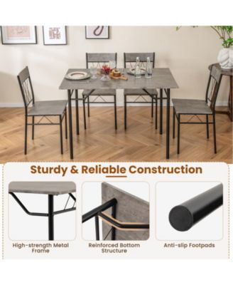 5-Piece Dining Table Set for 4 with Kitchen Table and 4 Dining Chairs