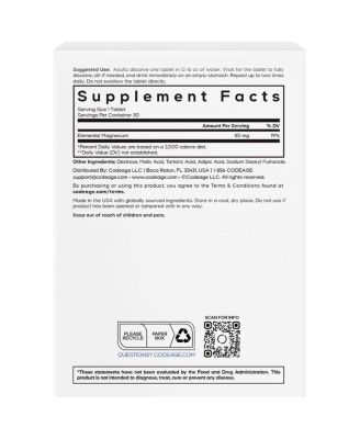 Molecular Hydrogen Supplement, Fast-Dissolving 12 PPM Hydrogen Water Tablets with Elemental Magnesium Hydration Tablet, Unflavored, 30 Tablets