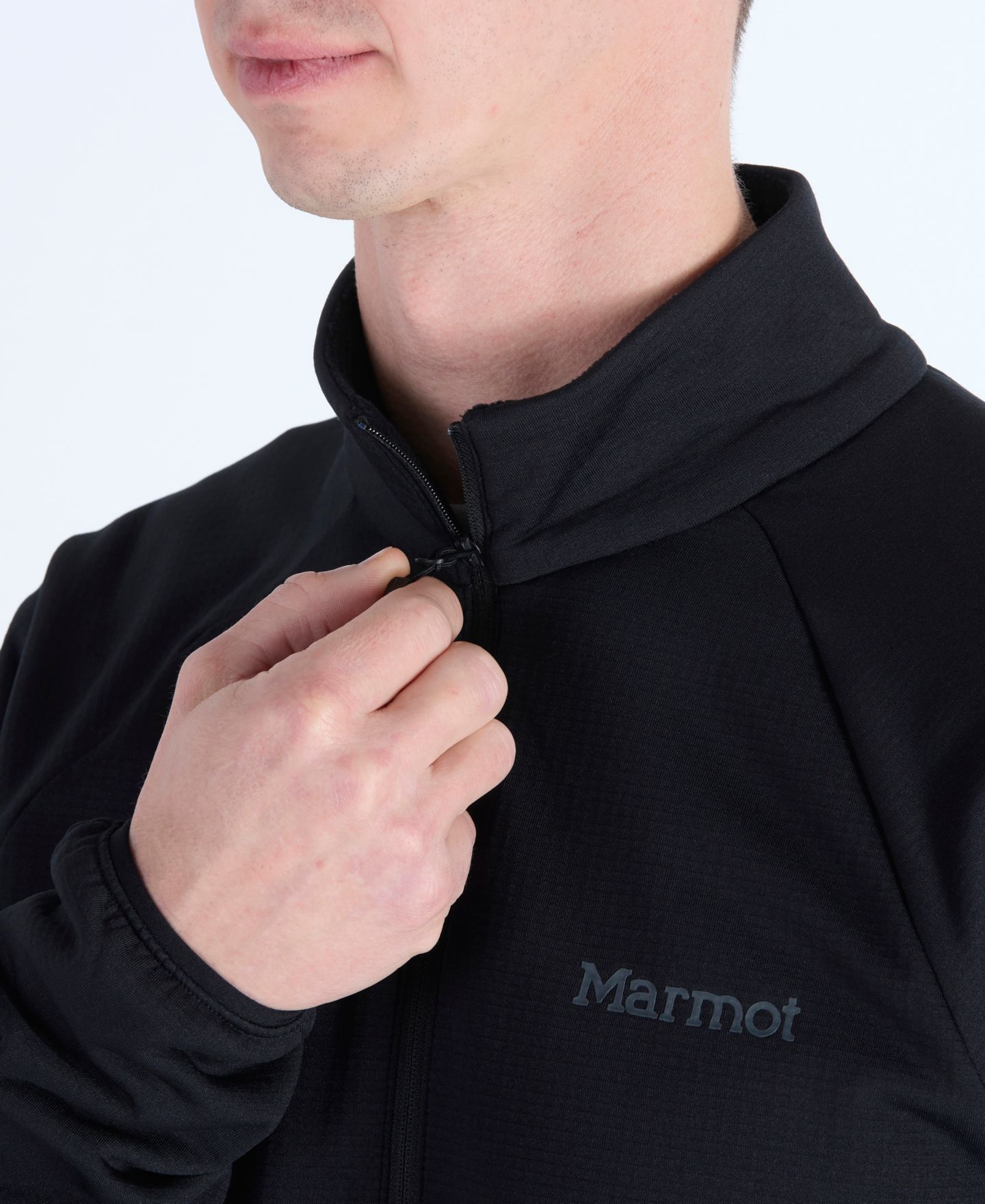 Мужская куртка Marmot Leconte Fleece Half-Zip Logo, цвет: Чёрный — фото 4