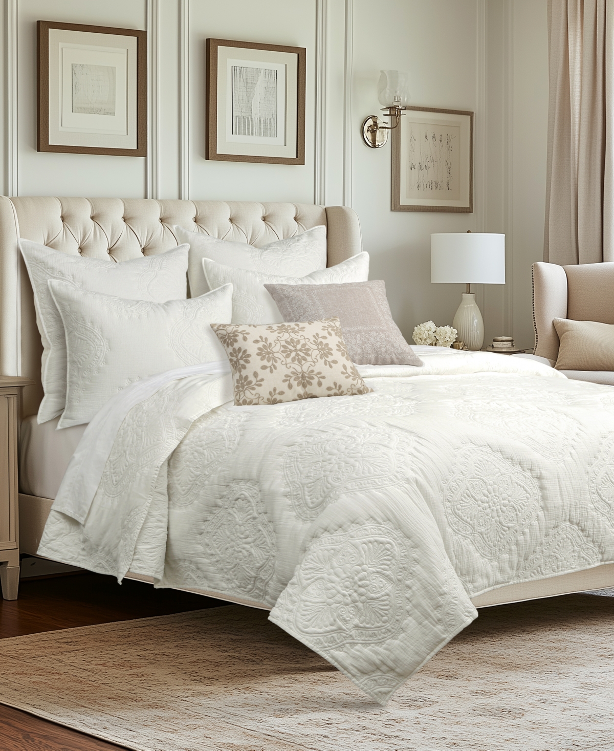 Levtex Muslin Stitch Stitching 2-pc. Quilt Set, Twin/twin Xl In Cream