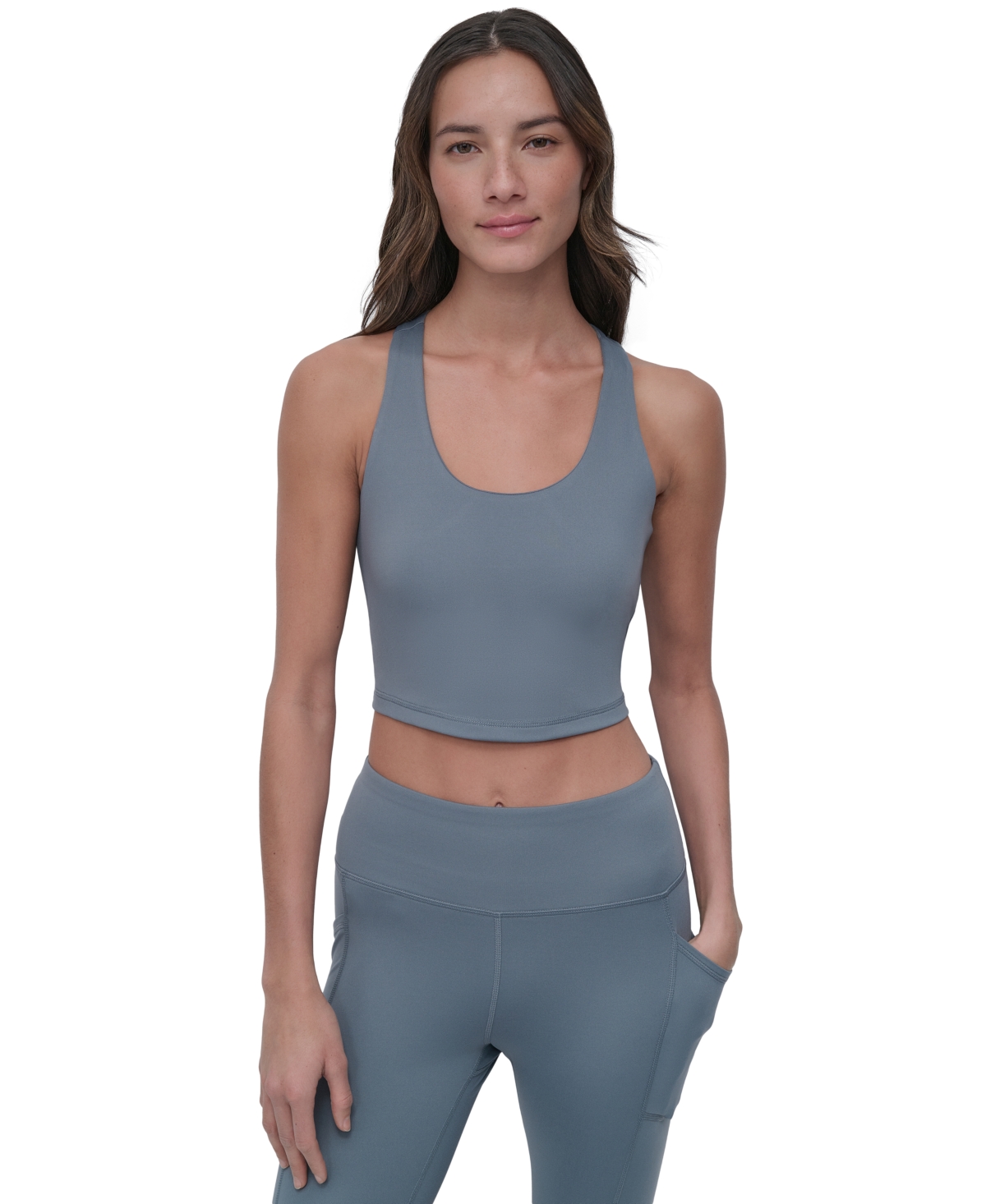 Sport Women's Balance Compression Cropped Tank Top - Blue Fog