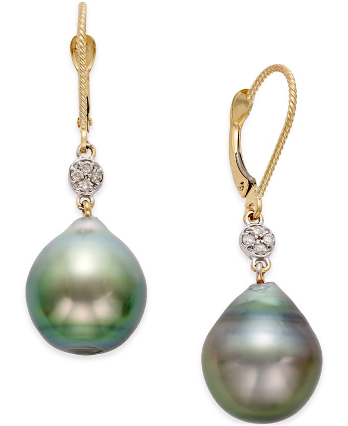 Macy's tahitian pearl earrings outlet