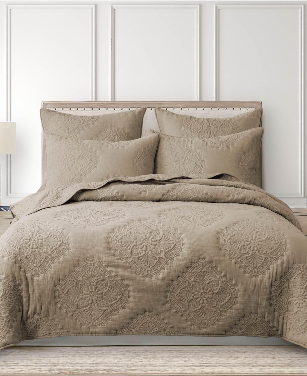 Levtex Muslin Stitch Stitching 2-pc. Quilt Set, Twin/twin Xl In Taupe