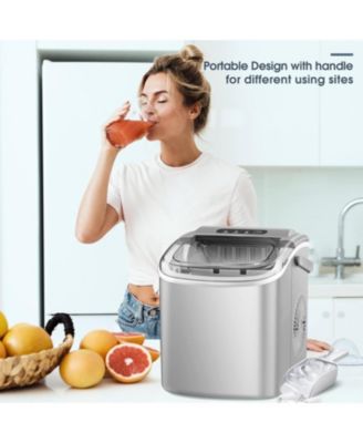 26.5lbs Ice Maker Portable Countertop, 9 Bullet Cubes in 6 Mins, Self-Cleaning