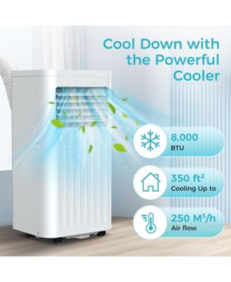 8,000 BTU Portable AC, 4 Modes, 350sq.ft, Remote & LED, Wheels,Sleep Mode,Home/Dorm