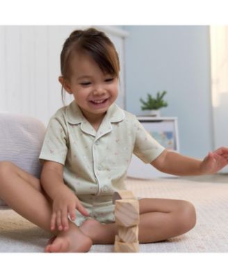 Baby Girls 2-Piece Button Up Pajama Shorts Set