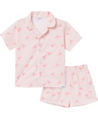 Baby Girls 2-Piece Button Up Pajama Shorts Set