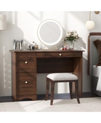 Wooden Computer Desk Workstation with 2 Drawers for Home and Office