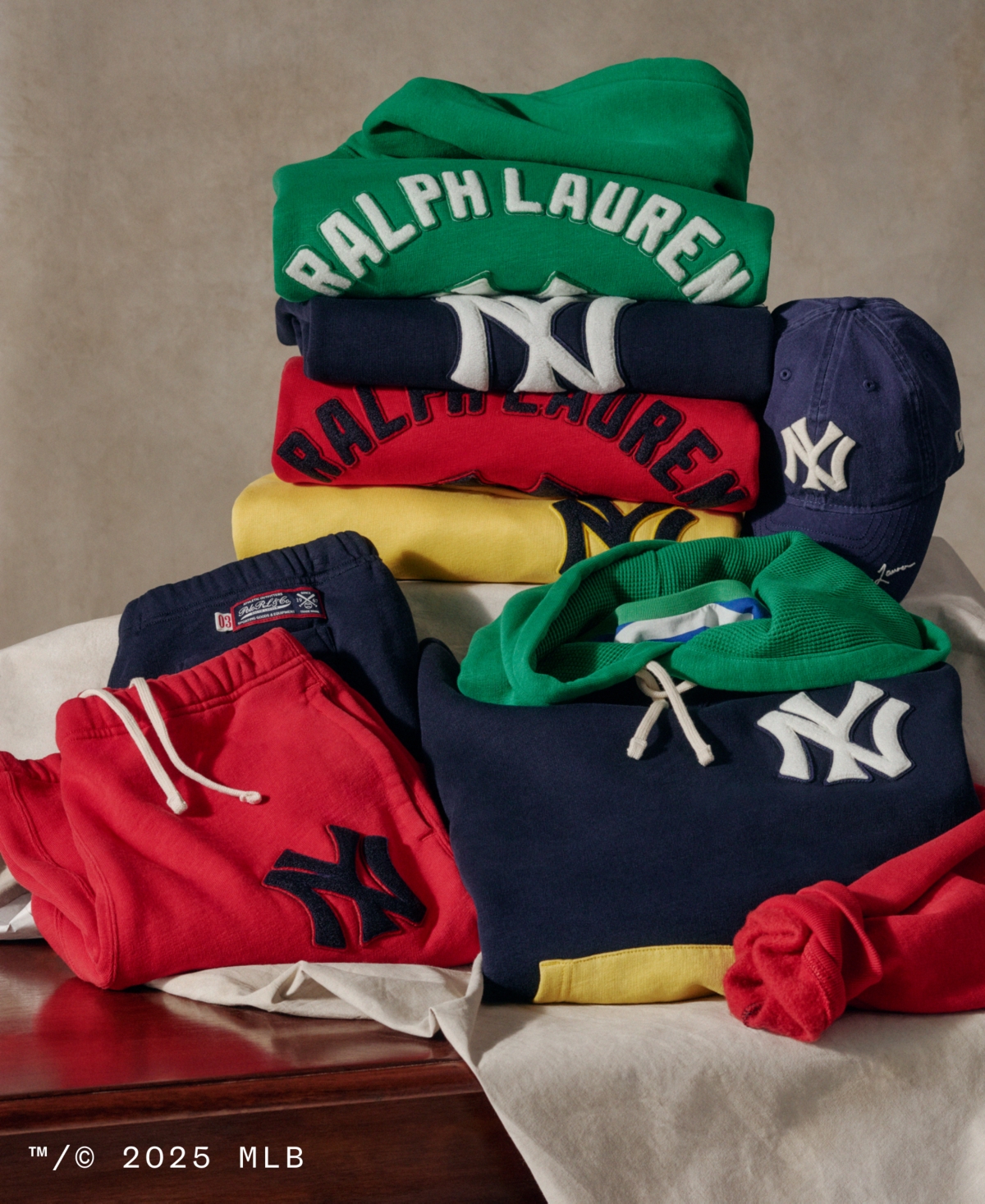 Polo Ralph Lauren Unisex Yankees Fleece Hoodie In Aviator Navy
