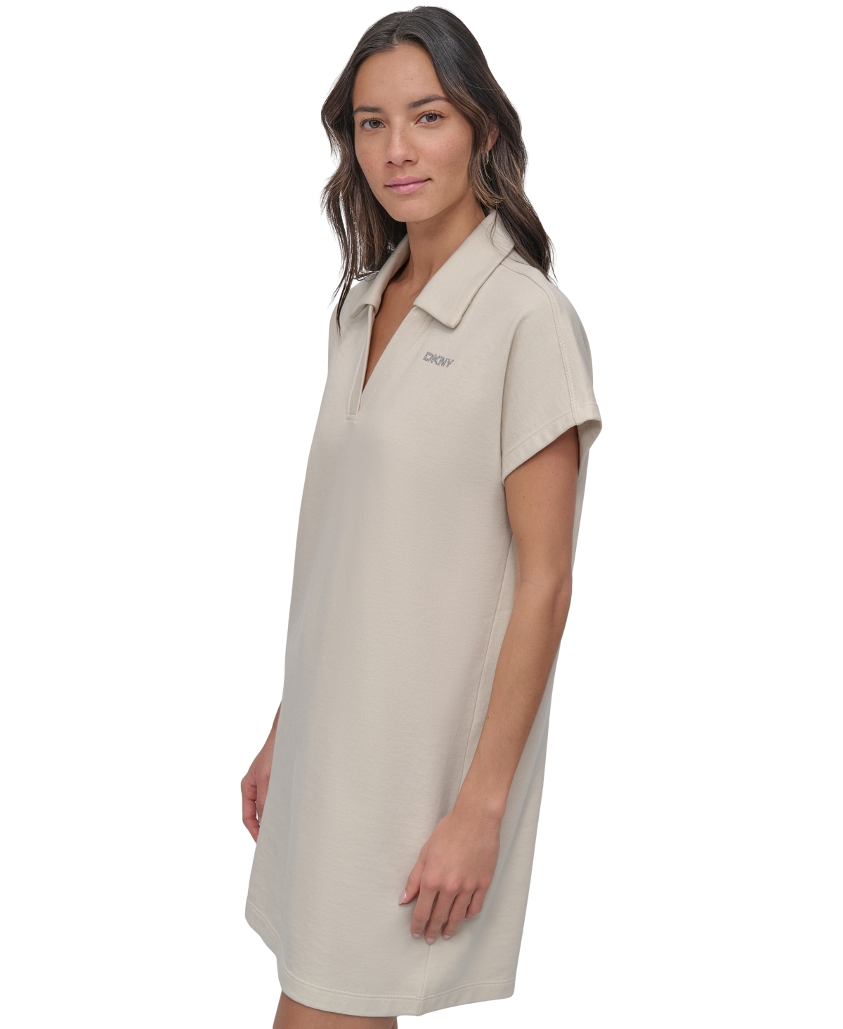 Shop Dkny Women's Mini Stud Logo Short-sleeve Dress