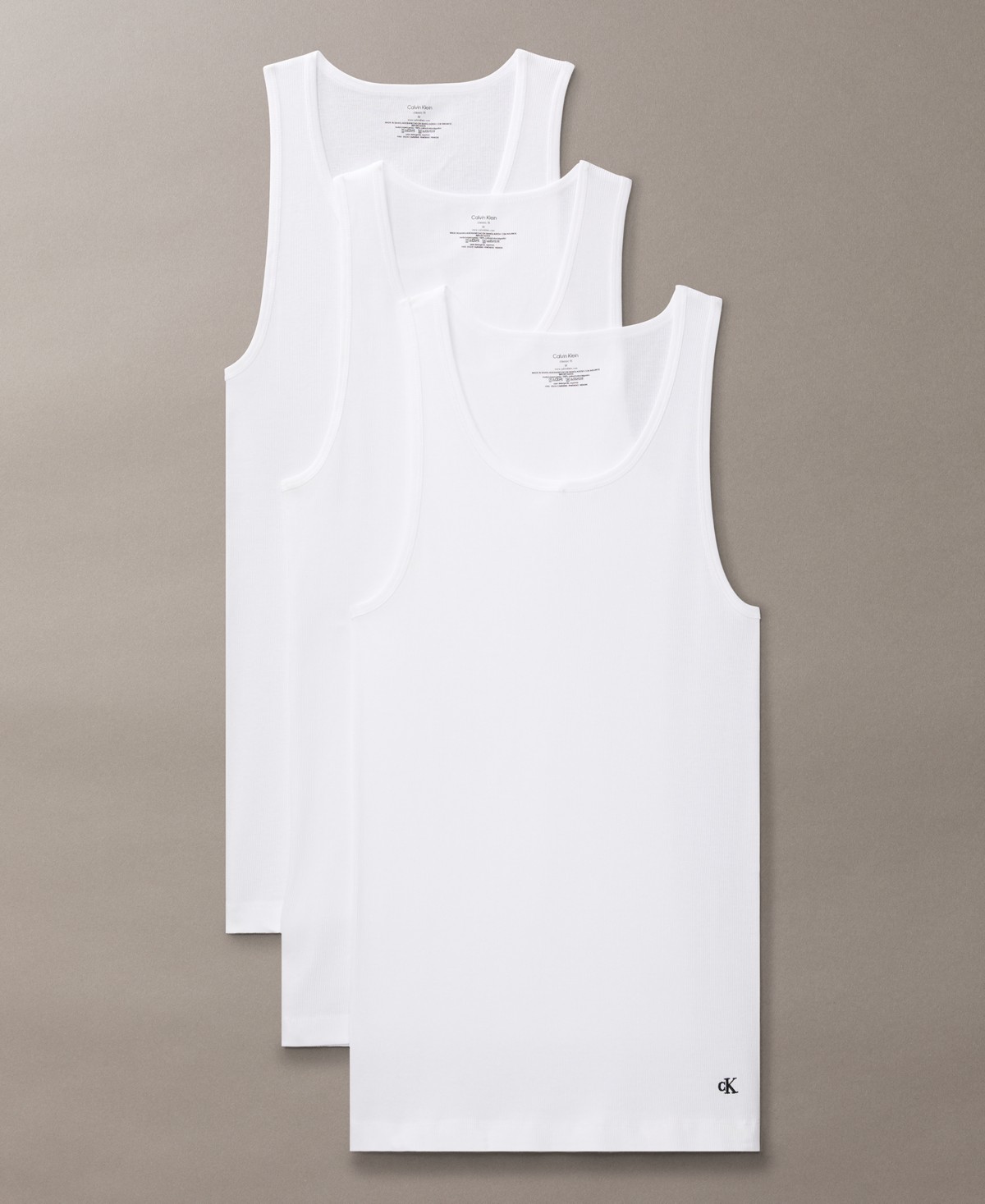 Бельё Calvin Klein Men's 3-Pack Cotton Classics Tank Tops — фото 1