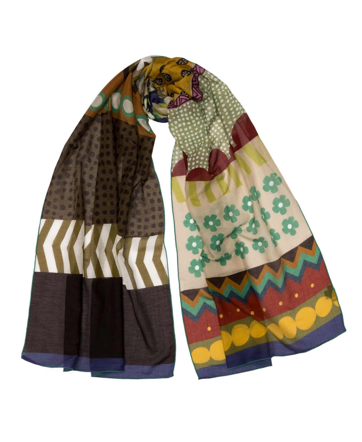 Maratea - Cotton & Silk Scarf/Shawl - Warm tones