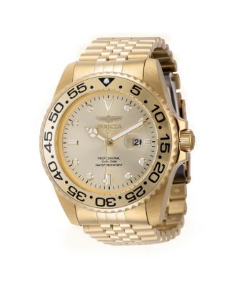 Men's 44520 Pro Diver Quartz 3 Hand Gold Dial Watch
