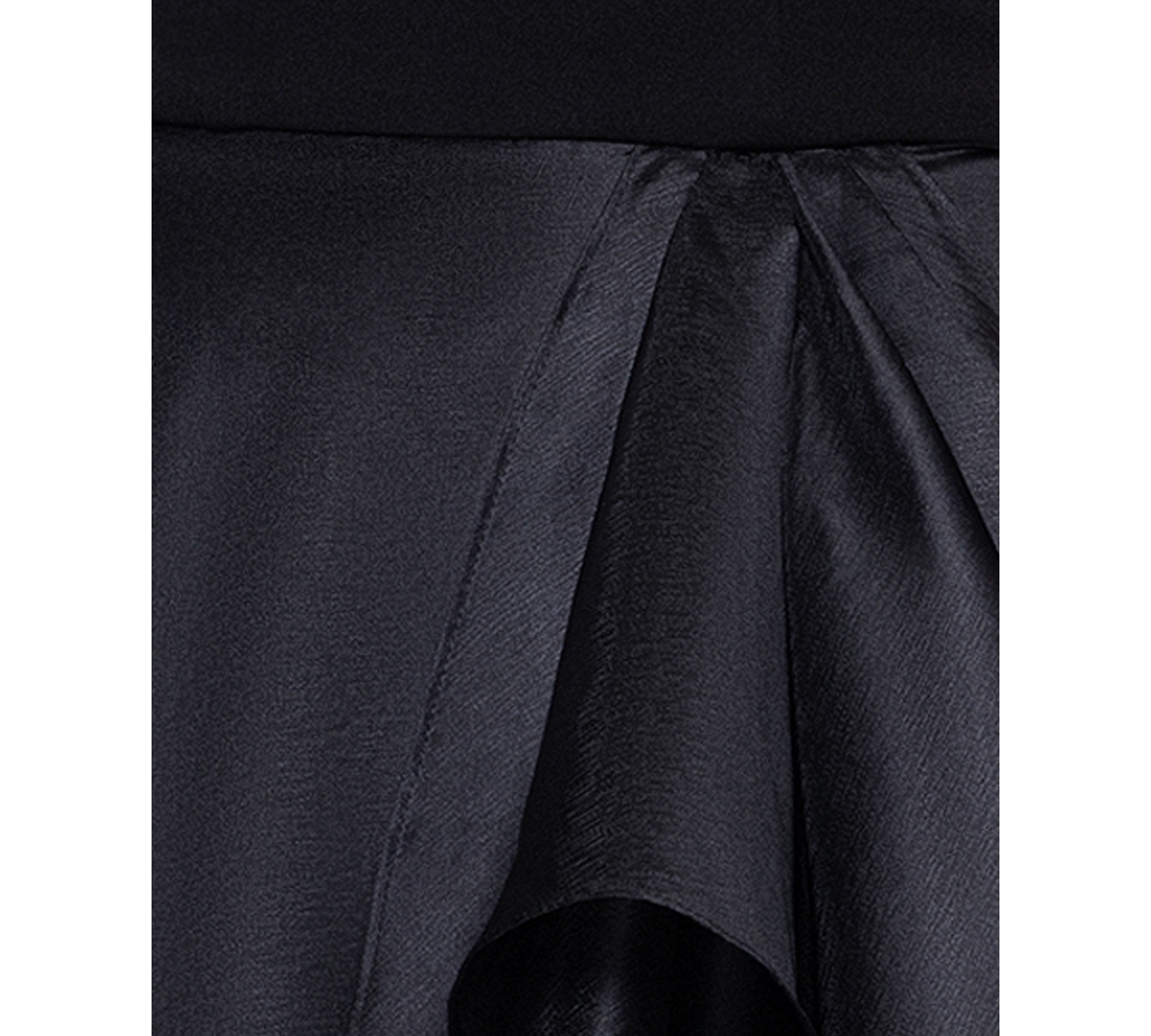 Betsy & Adam Petite Mixed-material Strapless Ball Gown In Black
