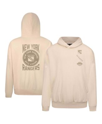 LevelWear - Men's Cream New York Rangers Contact Stamp Pullover Hoodie