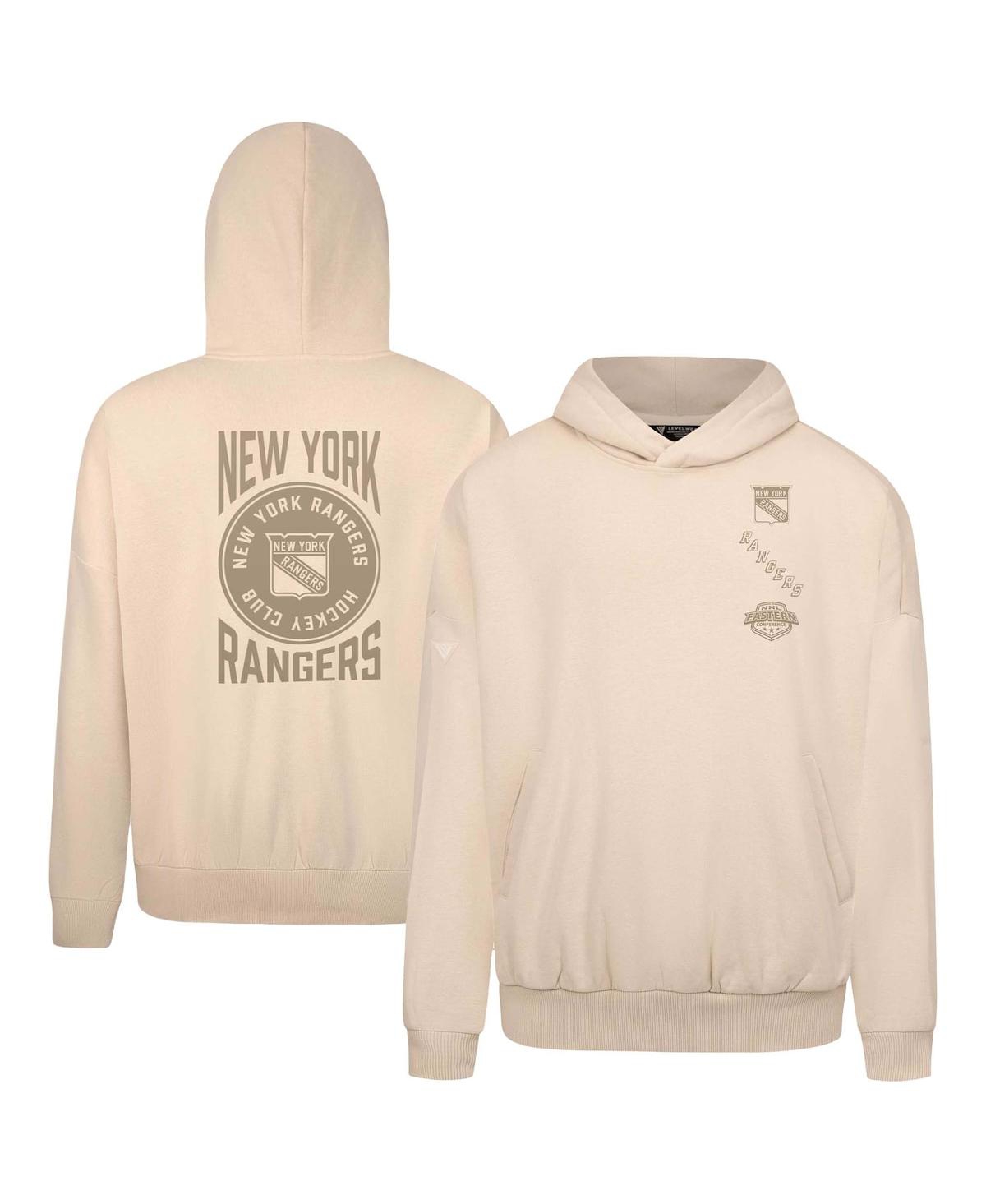 Men's Cream New York Rangers Contact Stamp Pullover Hoodie - Cream