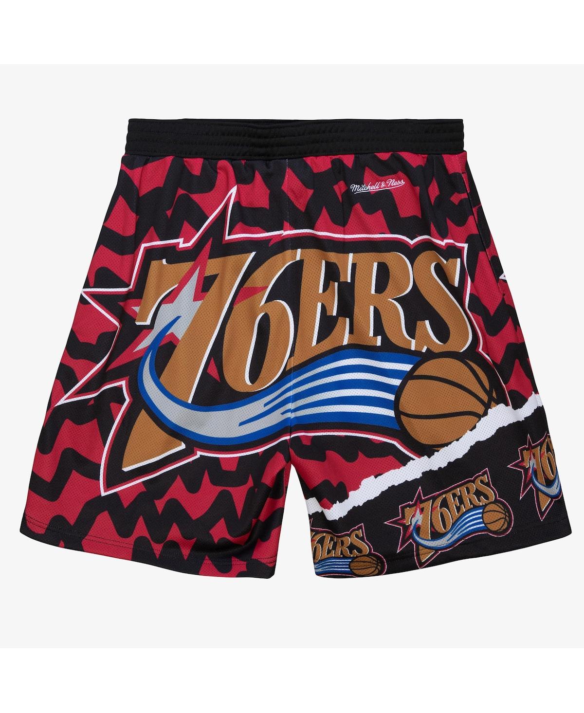 Mitchell & Ness Men's Black Philadelphia 76ers Jumbotron 2.0 Sublimated Shorts In Black