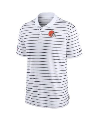 Men's White Cleveland Browns Sideline Lock Up Victory Performance Polo Shirt