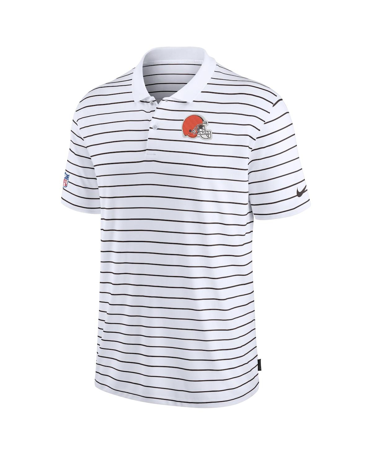 Nike Men's White Cleveland Browns Sideline Lock Up Victory Performance Polo Shirt In White