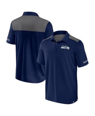 Fanatics - Men's Navy/gray Seattle Seahawks Color Block Polo Shirt
