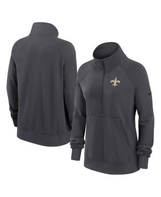 Nike - Women's Charcoal New Orleans Saints Premium Raglan Performance Half-Zip Sweatshirt