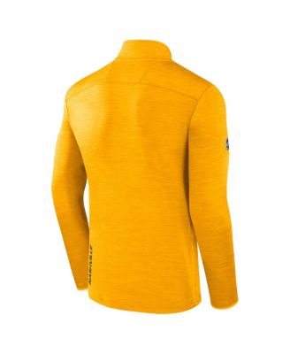 Men's Heather Gold Nashville Predators Authentic Pro Quarter-Zip Top