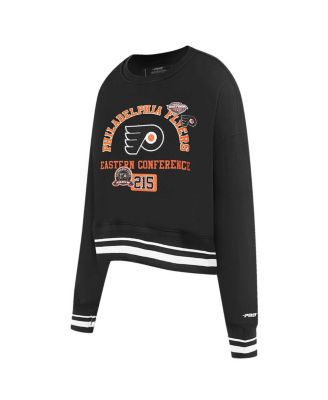 Women's Black Philadelphia Flyers Area Code Cropped Pullover Sweatshirt