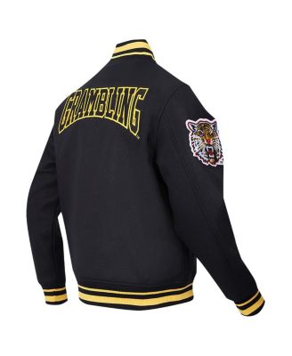 Men's Black Grambling Tigers Crest Wool Full-Zip Jacket