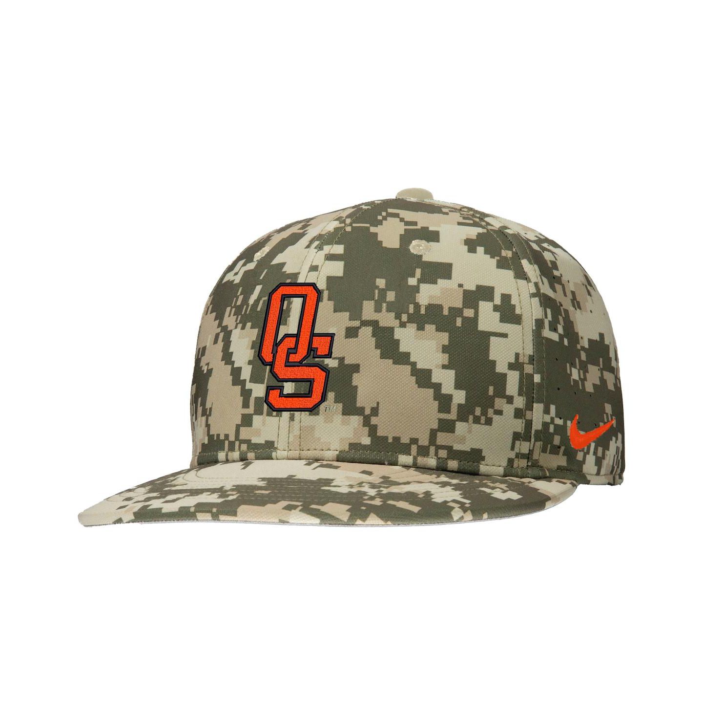Мужская кепка Nike Digital Camo Oklahoma State Cowboys On-Field Baseball Performance Fitted Hat — фото 1