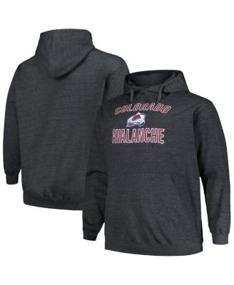 Profile - Men's Heather Charcoal Colorado Avalanche Big tall Arch Over Logo Pullover Hoodie