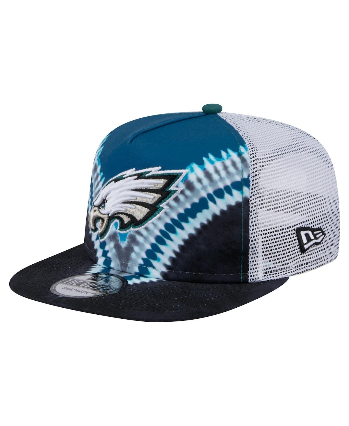 NEW ERA MEN'S MIDNIGHT GREEN/BLACK PHILADELPHIA EAGLES THROWBACK DYE GOLFER SNAPBACK HAT 