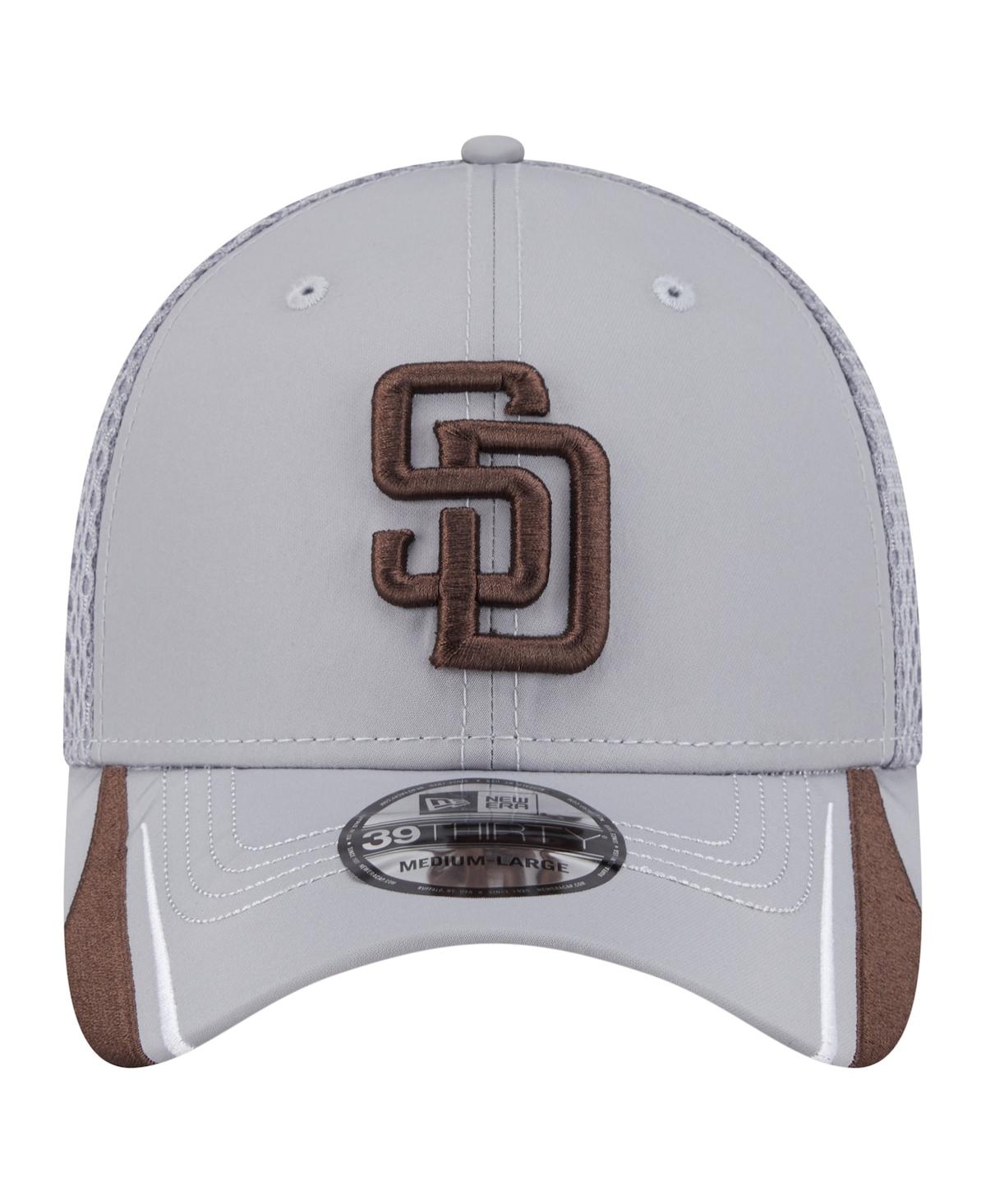 NEW ERA MEN'S GRAY SAN DIEGO PADRES LINEAR 39THIRTY FLEX-FIT HAT 