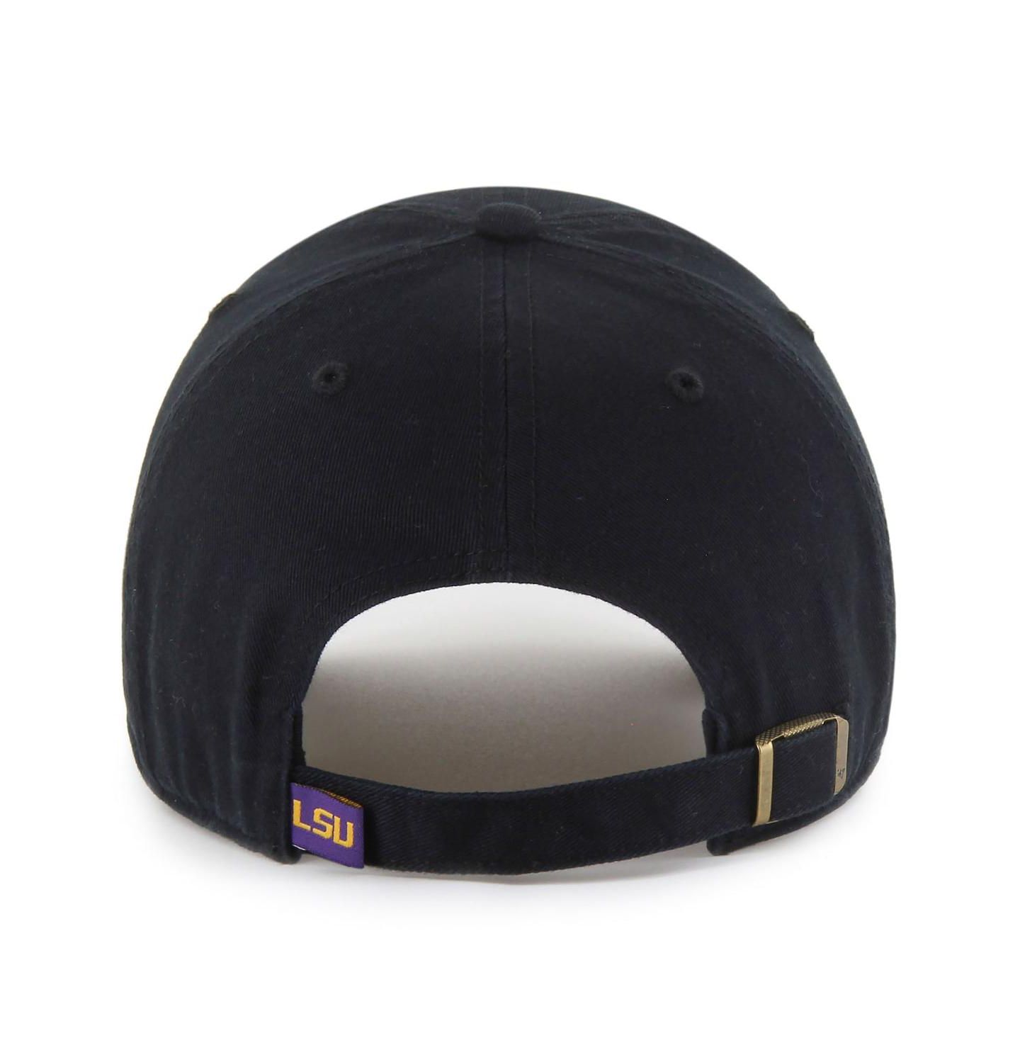 Мужская кепка '47 Brand Black LSU Tigers Clean Up Adjustable Hat — фото 2