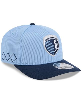 New Era - Men's Sky Blue/Navy Sporting Kansas City 2025 Jersey Hook 9SEVENTY Stretch-Snap Hat