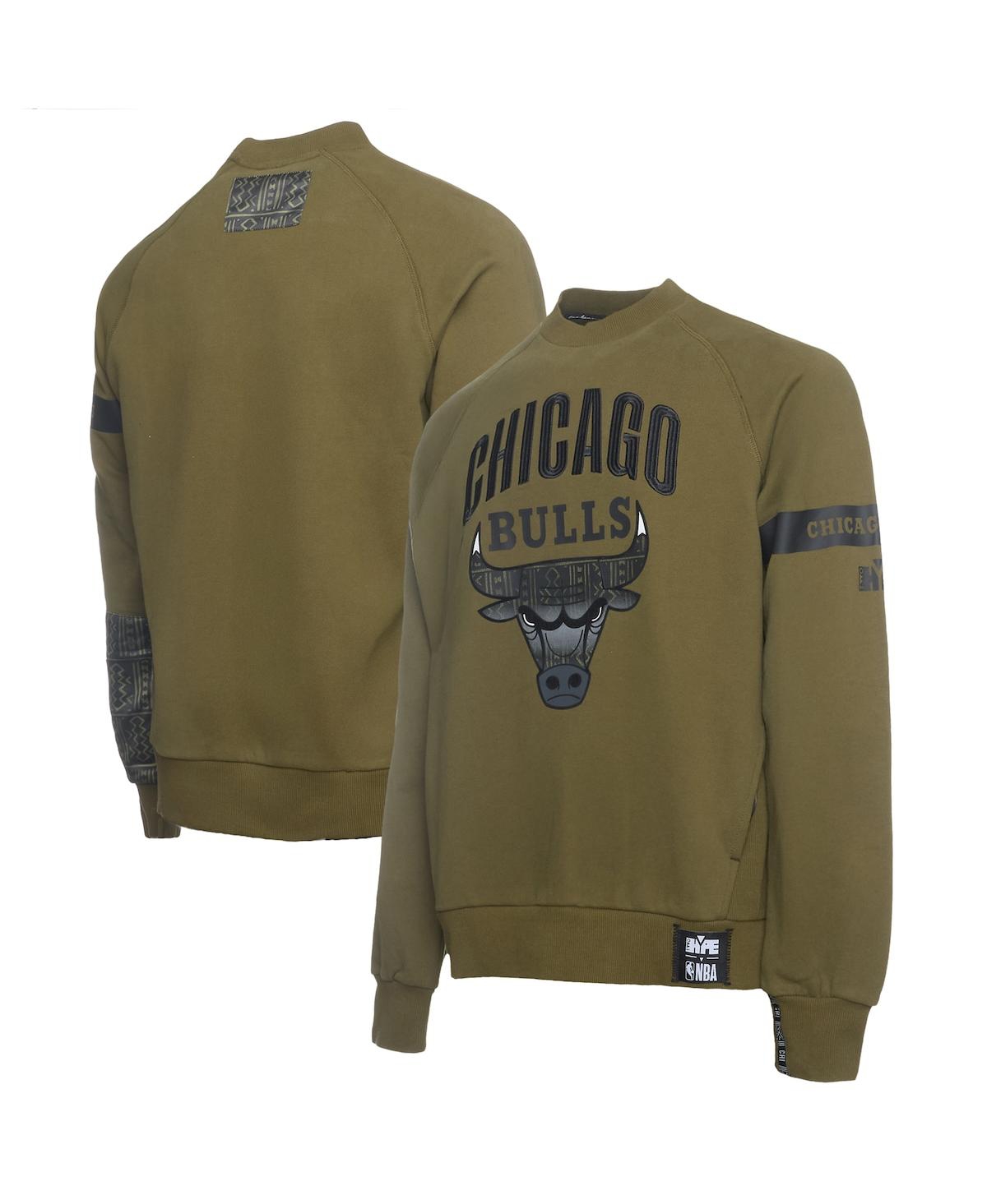 X Nba Men's Olive Chicago Bulls Culture Hoops Collection Premium Pullover Sweatshirt - Olive