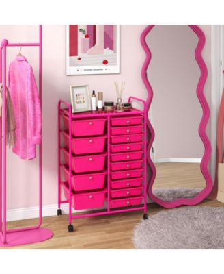 15-Drawer Utility Rolling Organizer Cart with Multi-Use Storage