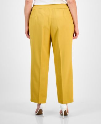 Plus Size Crepe One-Button Straight-Leg Pantsuit Set