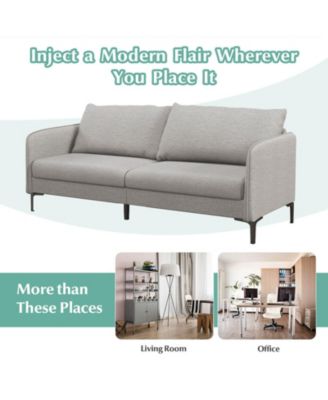 Modern 76 Inch Loveseat Sofa Couch for Apartment Dorm with Metal Legs