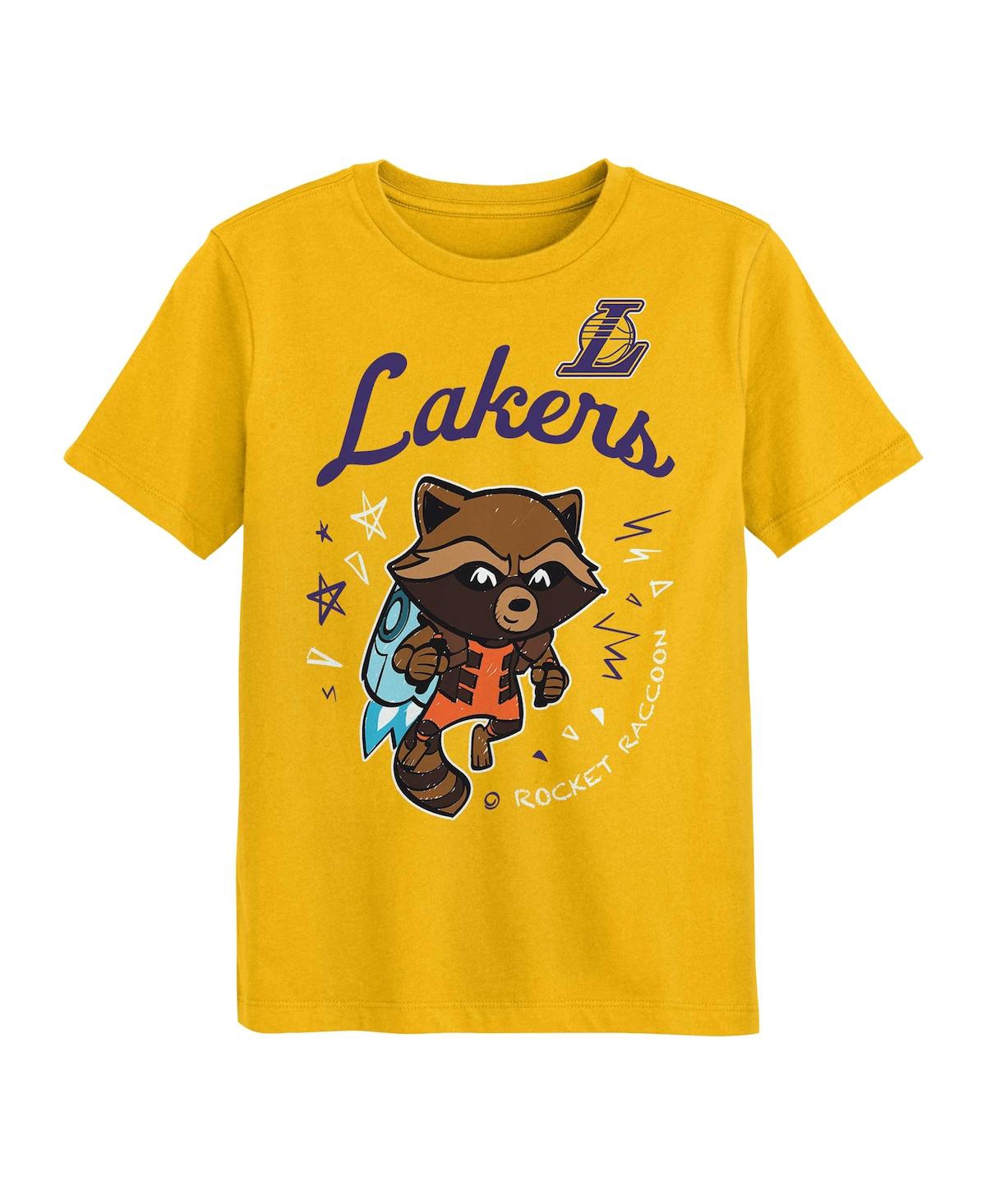 Outerstuff Preschool 2-piece Los Angeles Lakers Guardians Of The Galaxy T-shirt Set In Heather Gray