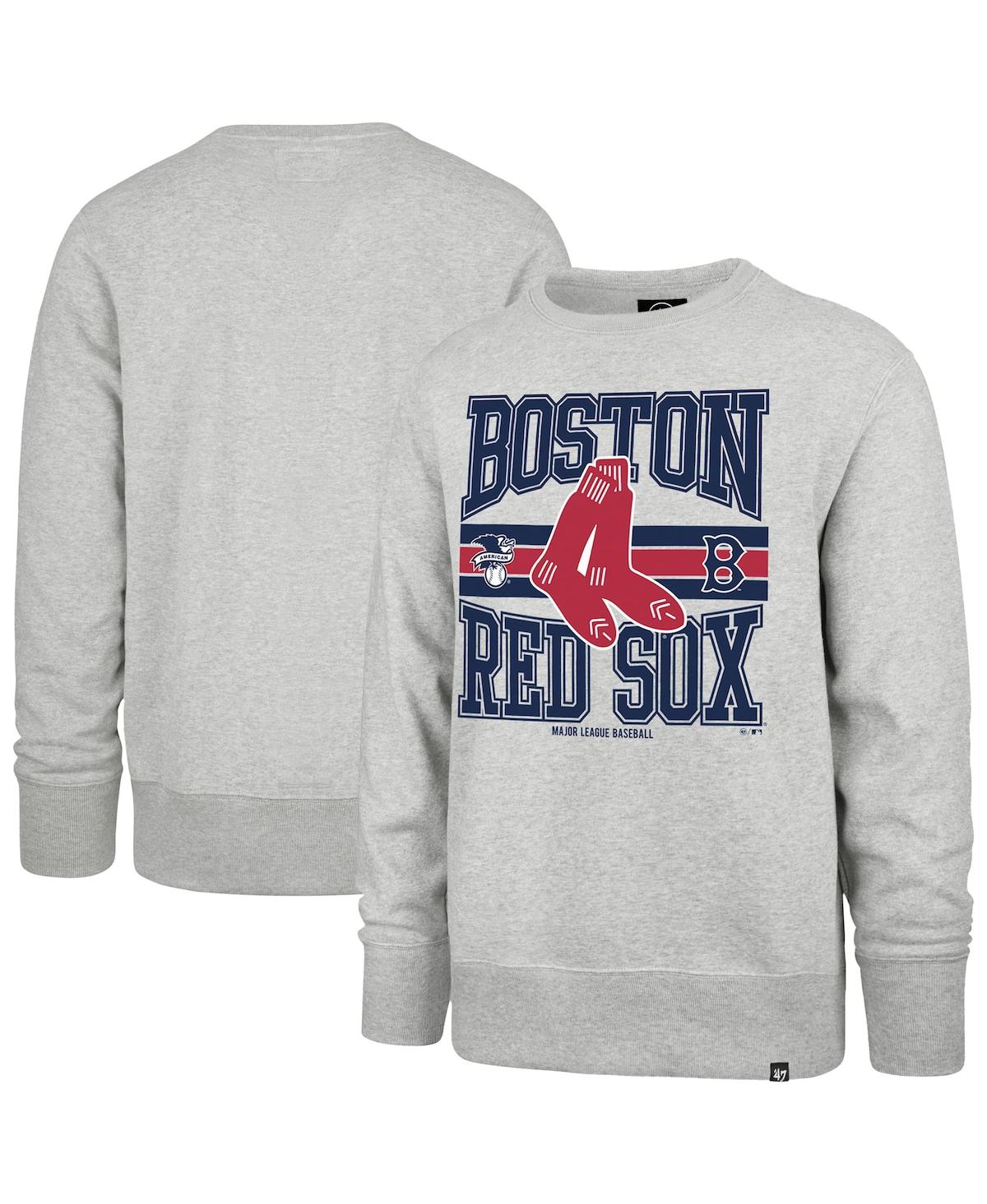 Men's Gray Boston Red Sox Letters Headline Pullover Sweatshirt - Gray