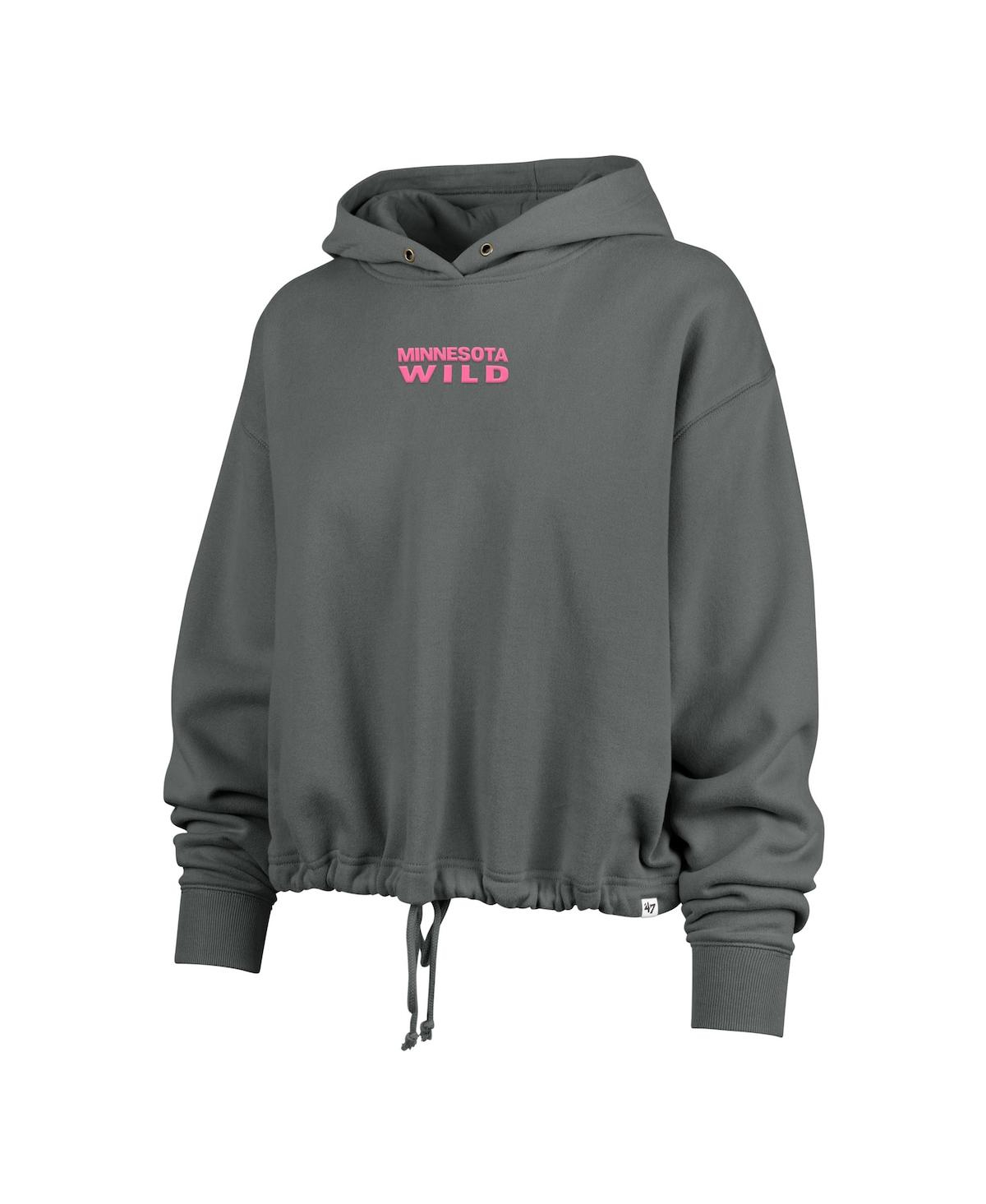 Shop 47 Brand Women's Gray Minnesota Wild Bright Side Venice Cropped Pullover Hoodie