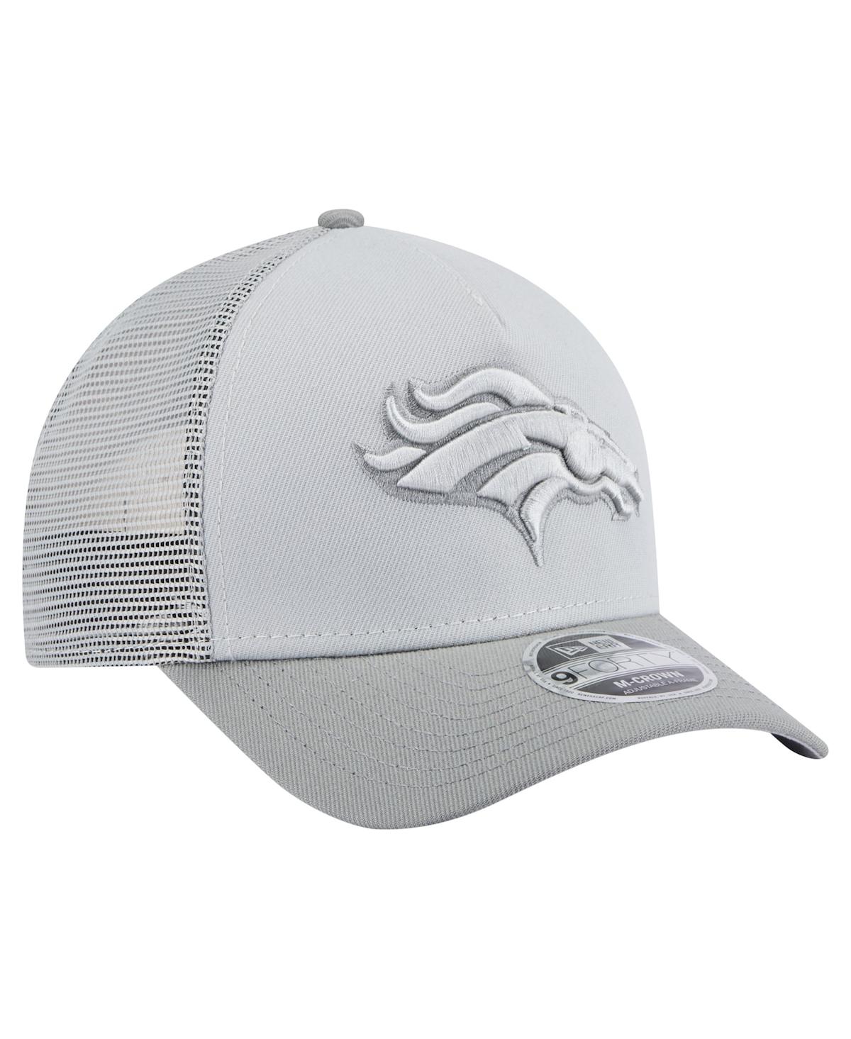 New Era Men's Gray Denver Broncos Domain A-frame Trucker 9forty Adjustable Hat In Gray