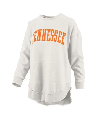 Women's Oatmeal Tennessee Volunteers Melange Poncho Vintage Fleece Long Sleeve Pullover Sweatshirt