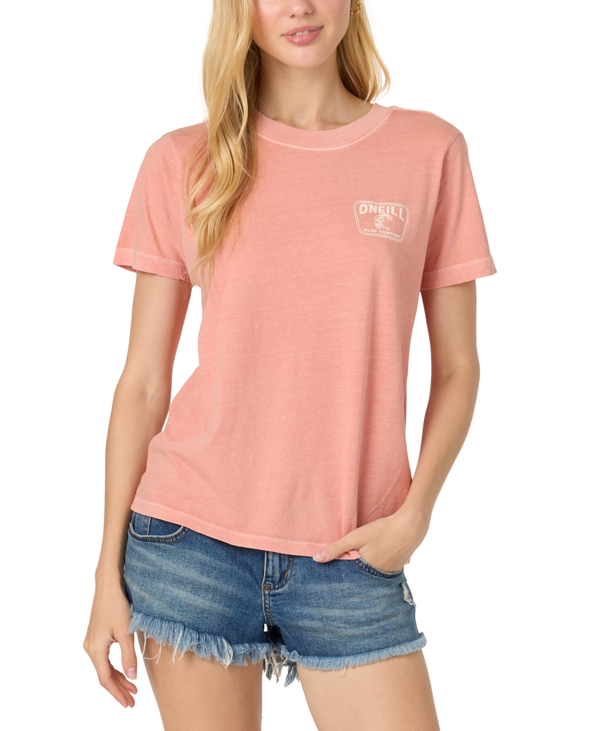 Juniors' Coral Crest Short-Sleeve Cotton Graphic T-Shirt - Canyon Clay