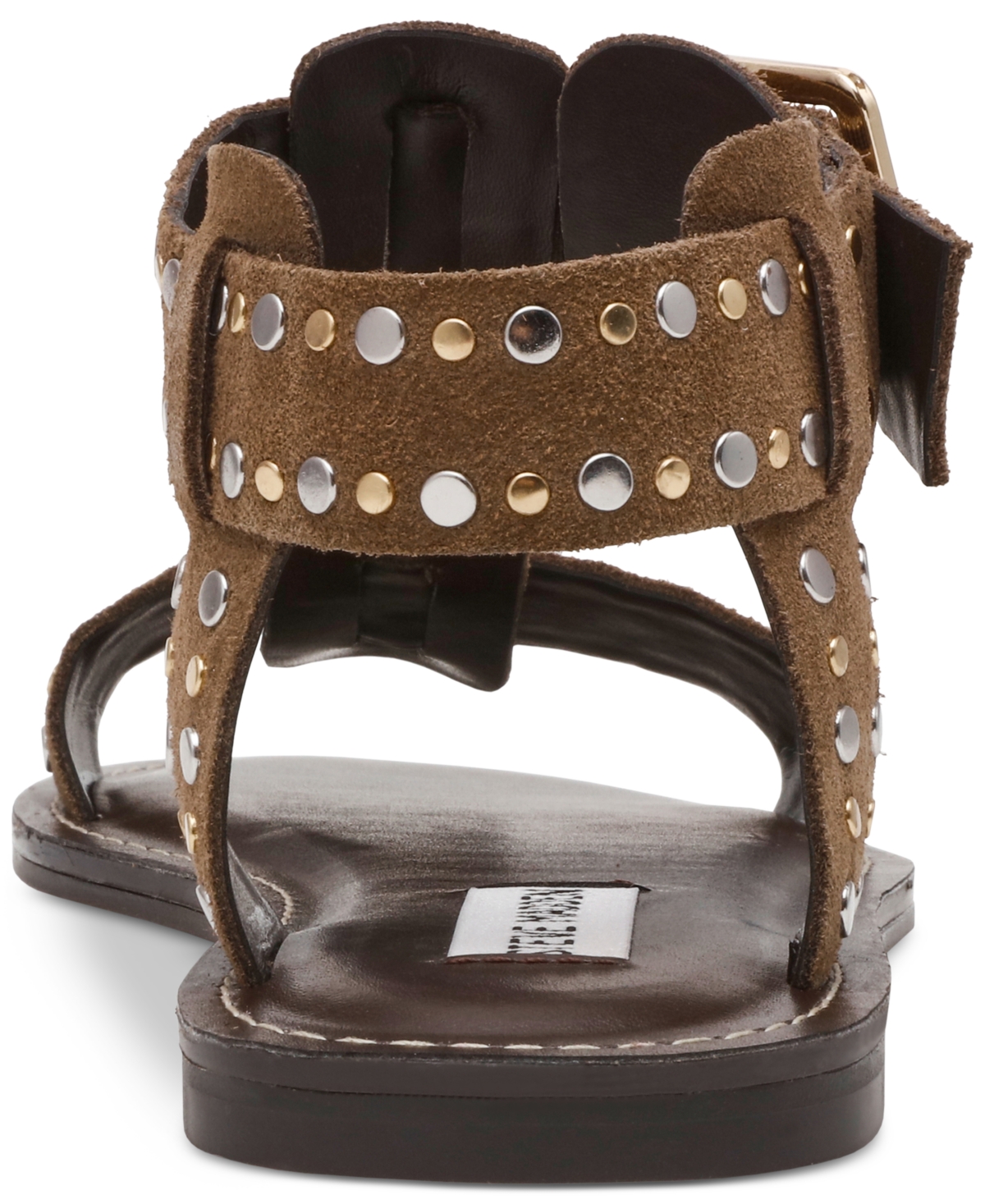 Steve Madden Women's Brazinn-s Studded Flat Gladiator Sandals In Brown