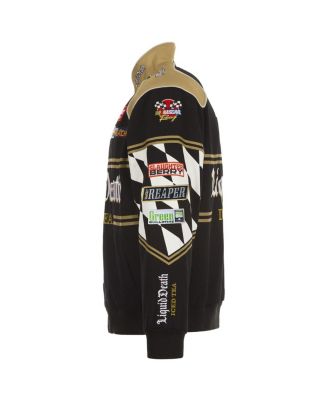 Men's Black NASCAR Liquid Death Full-Snap Twill Uniform Jacket